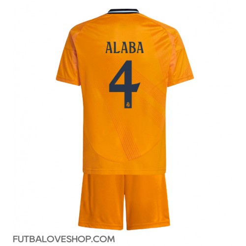 Dres Real Madrid David Alaba #4 Preč pre deti 2024-25 Krátky Rukáv (+ trenírky)